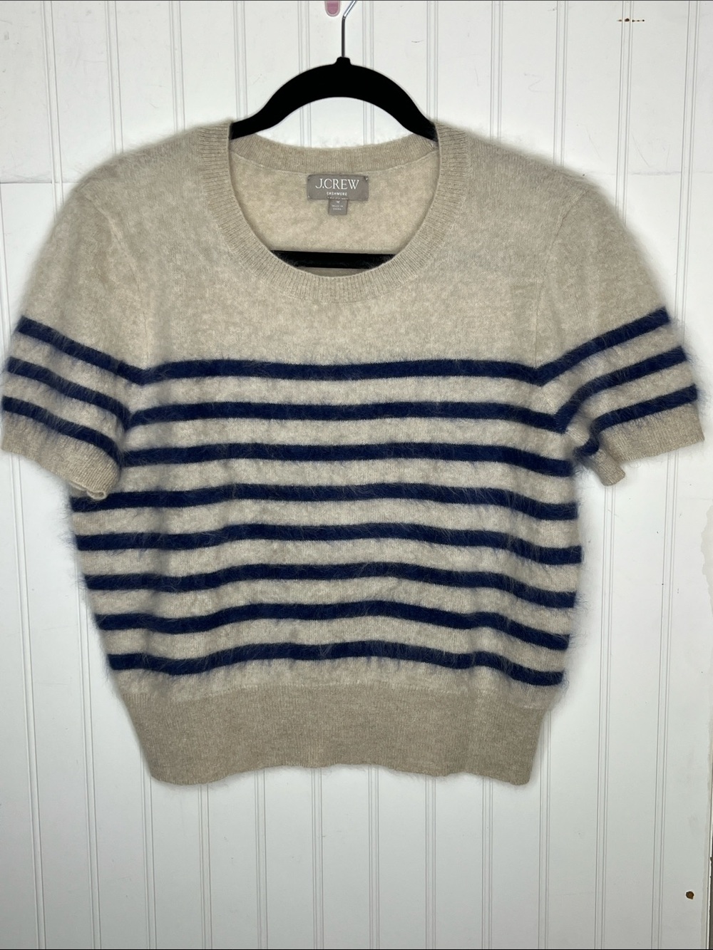 J. Crew Brushed Cashmere Short Sleeve Sweater Medium